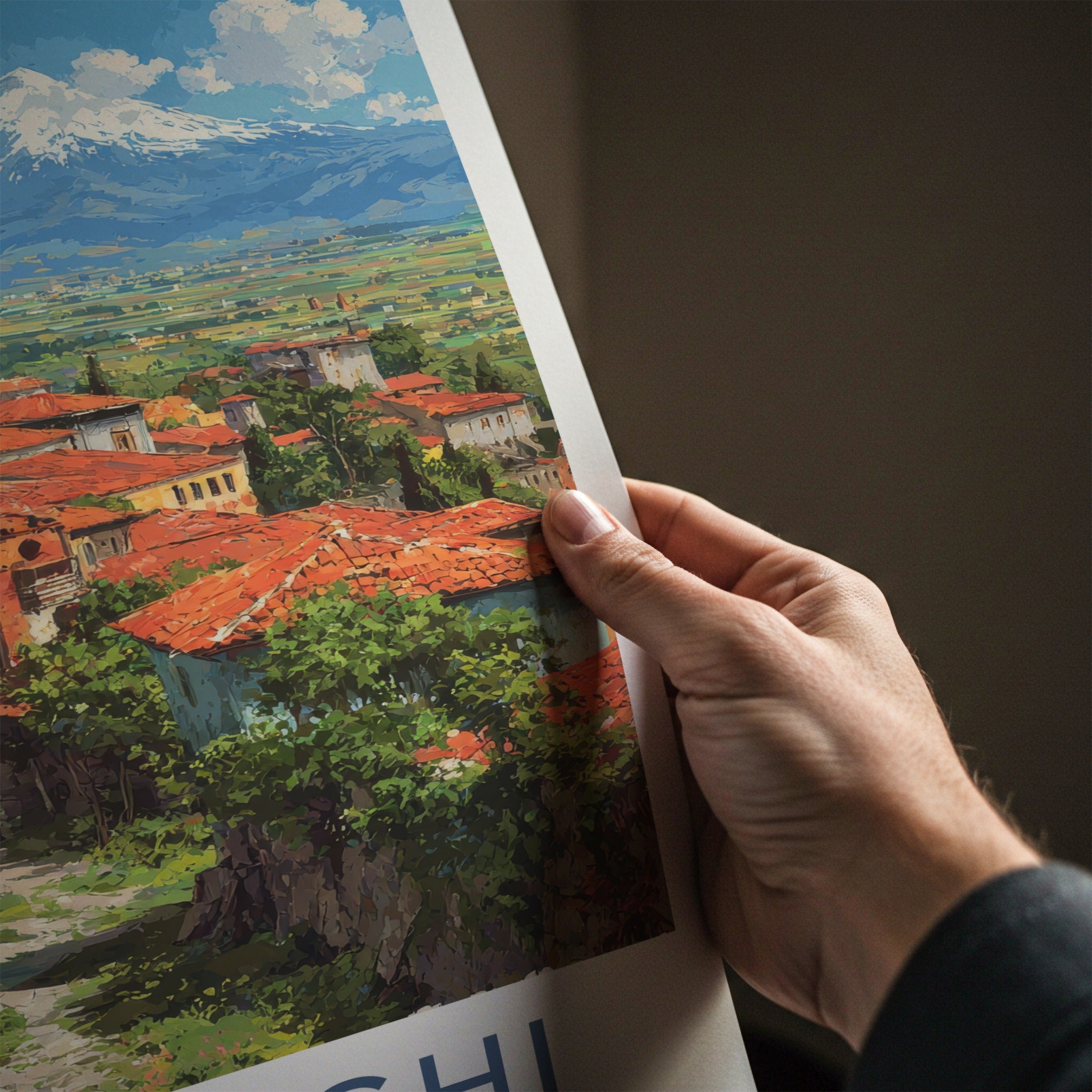 Sighnaghi Poster - Georgia Village Rooftops Fine Art Home Decor