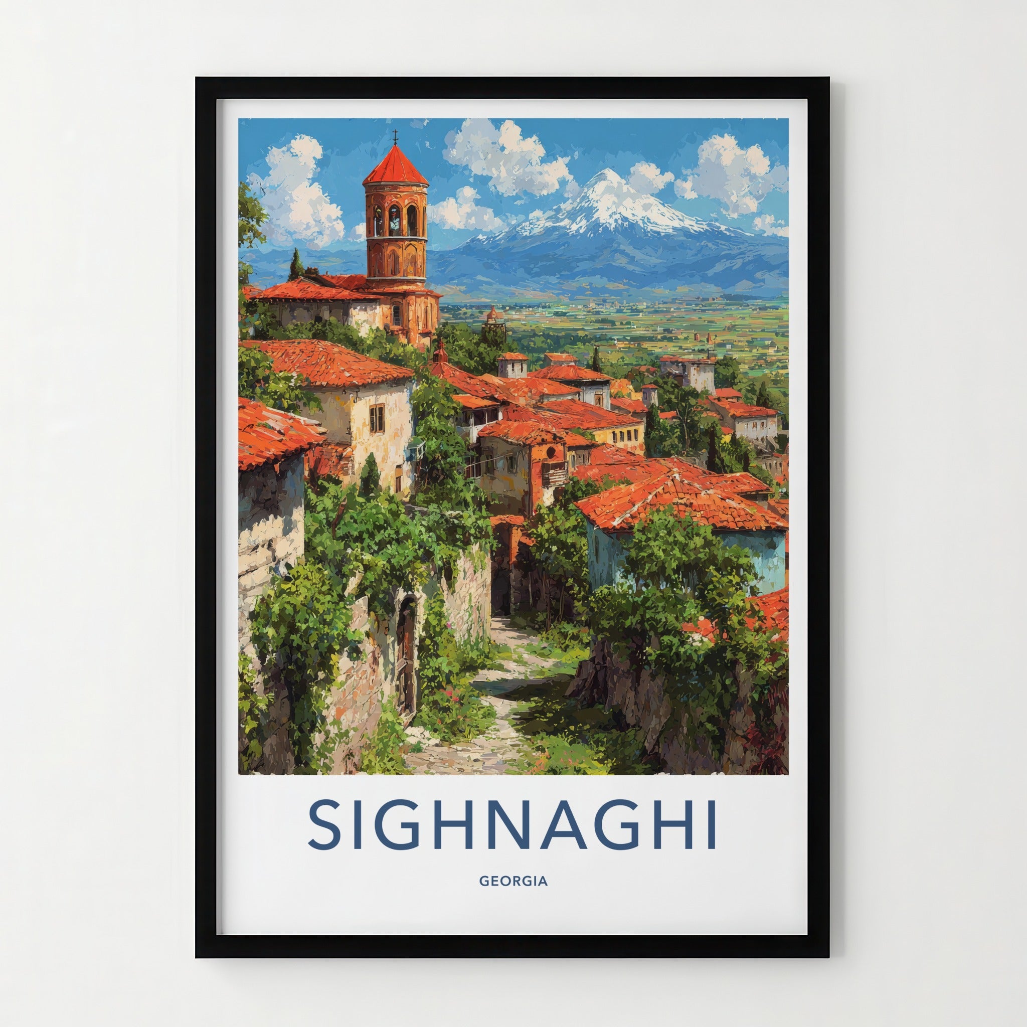 Sighnaghi Poster - Georgia Village Rooftops Fine Art Home Decor