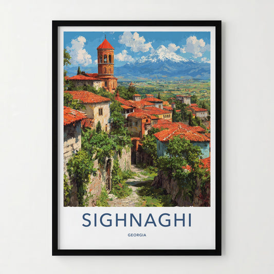 Sighnaghi Poster - Georgia Village Rooftops Fine Art Home Decor
