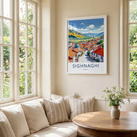 Sighnaghi Poster - Georgia Wall Art - Bright Mountain Village Home Decor