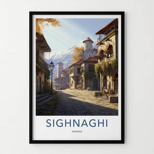 Sighnaghi Poster - Georgia Wall Art - Historic Town Towers Home Decor