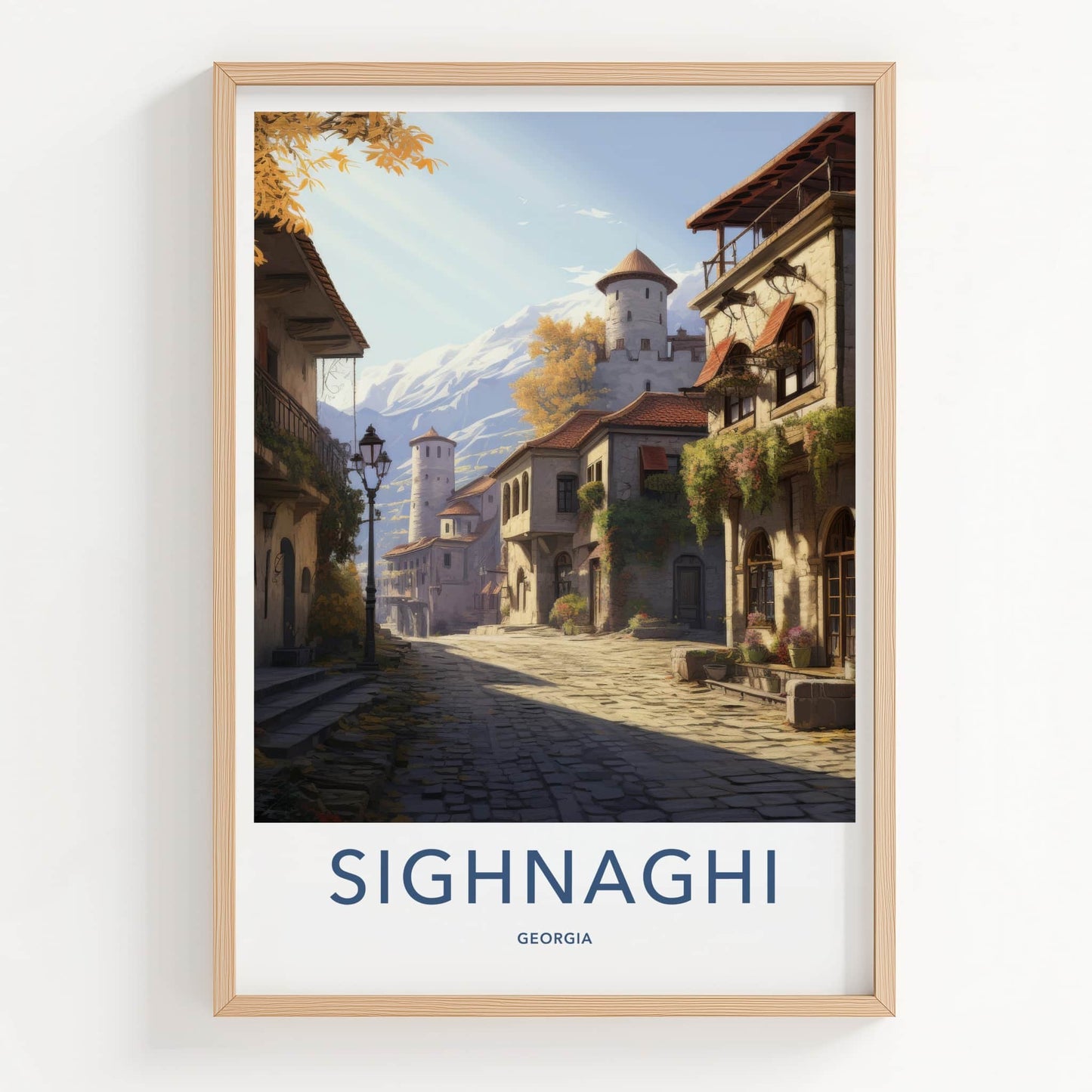 Sighnaghi Poster - Georgia Wall Art - Historic Town Towers Home Decor