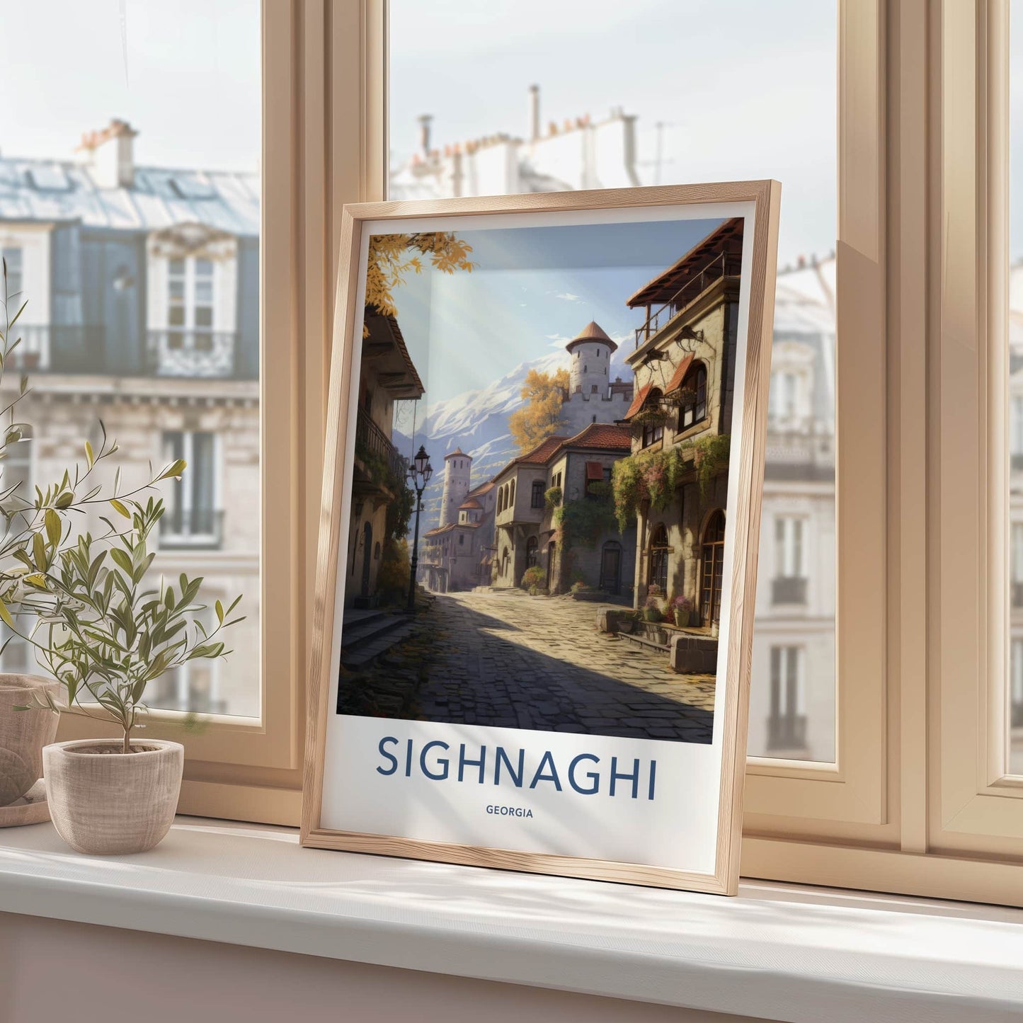 Sighnaghi Poster - Georgia Wall Art - Historic Town Towers Home Decor