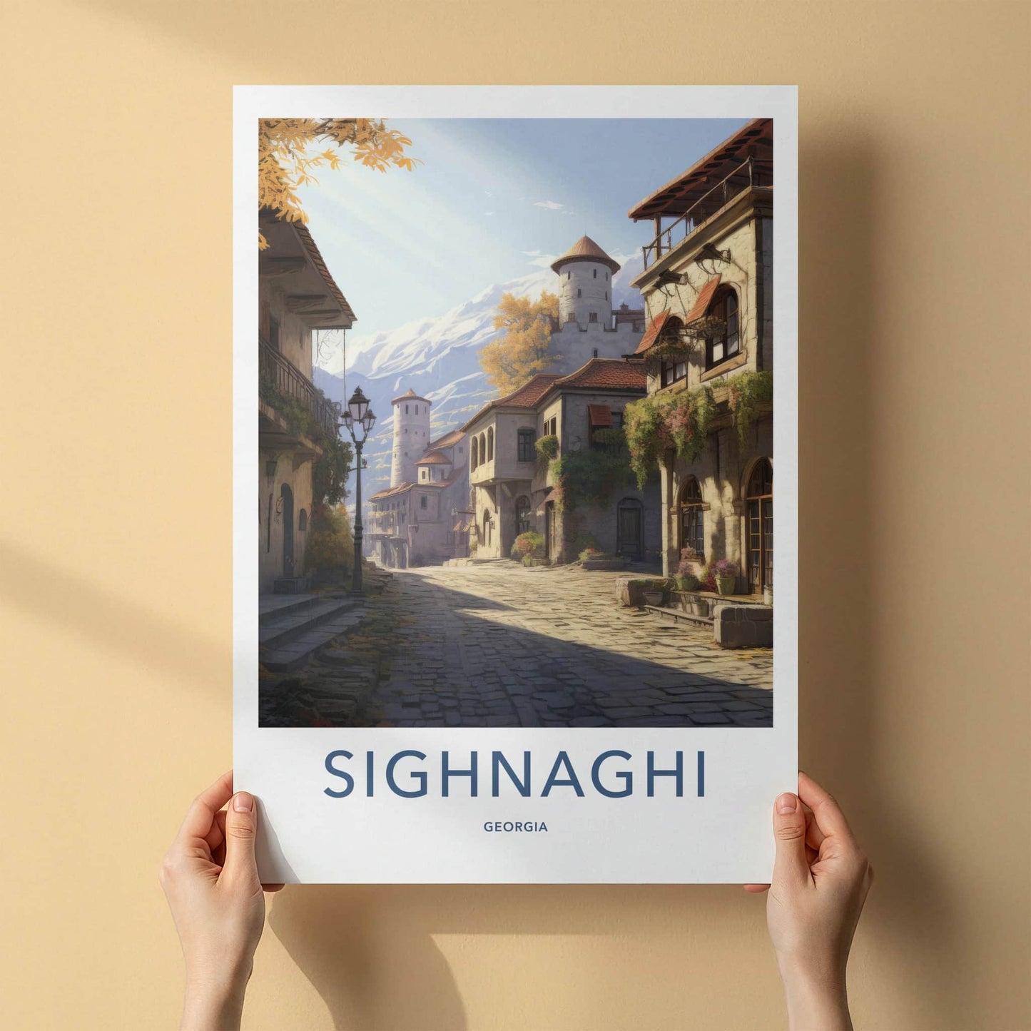 Sighnaghi Poster - Georgia Wall Art - Historic Town Towers Home Decor