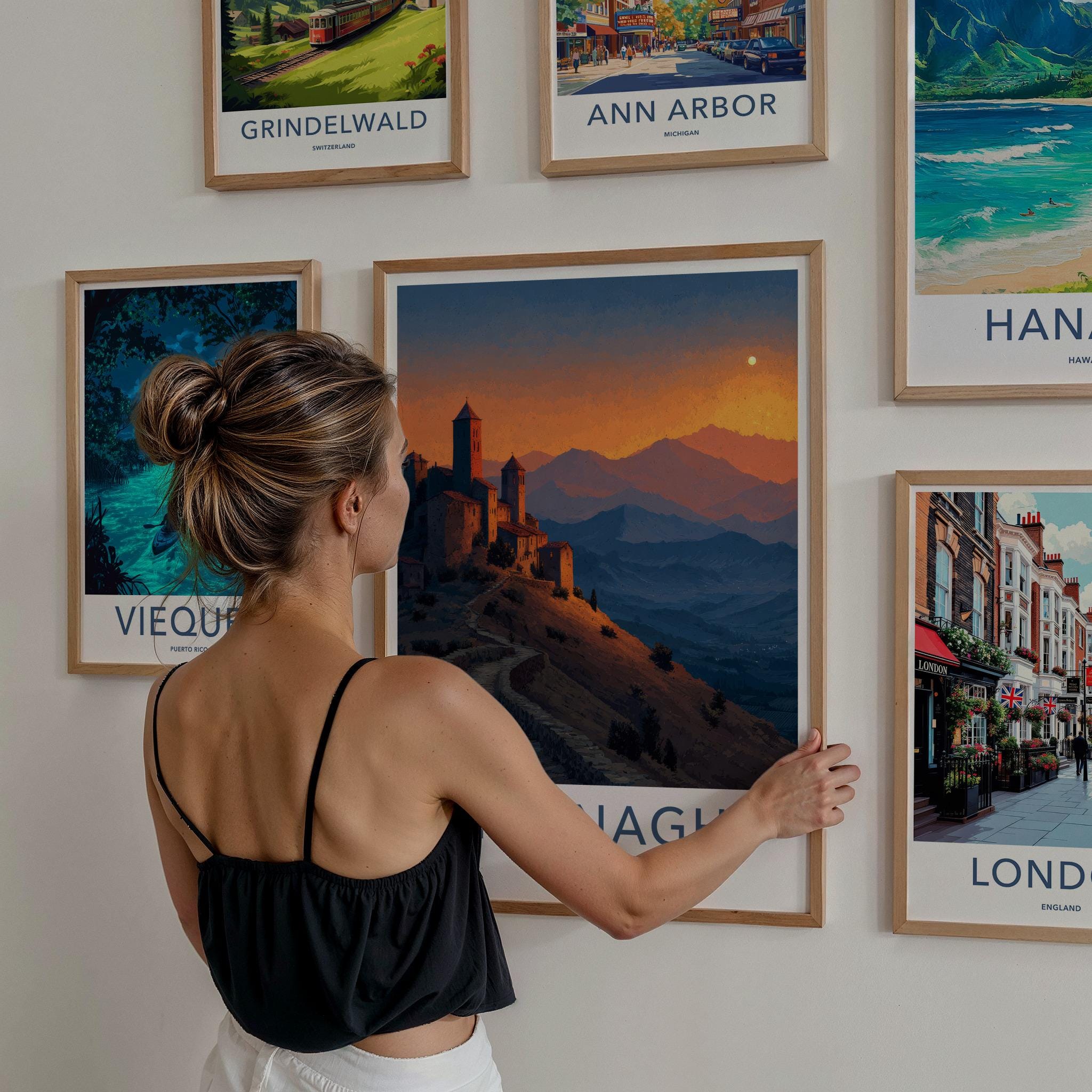 Sighnaghi Poster - Georgia Wall Art - Mountain Sunset Fortress Home Decor