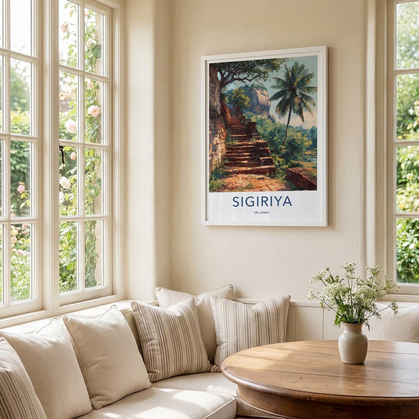 Sigiriya Poster - Sri Lanka Travel Art - Ancient Brick Stairs Home Decor