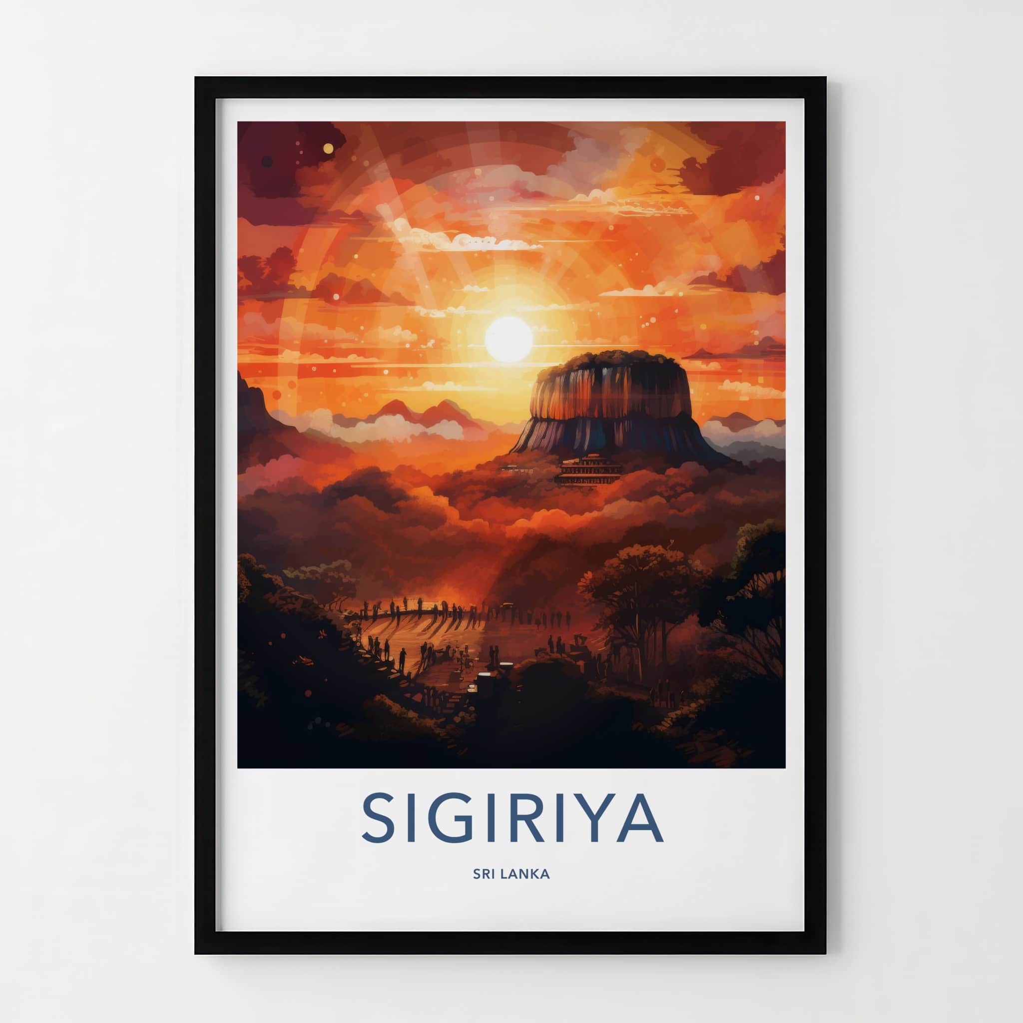 Sigiriya Poster - Sri Lanka Travel Art - Ancient Citadel Sunset Home Decor