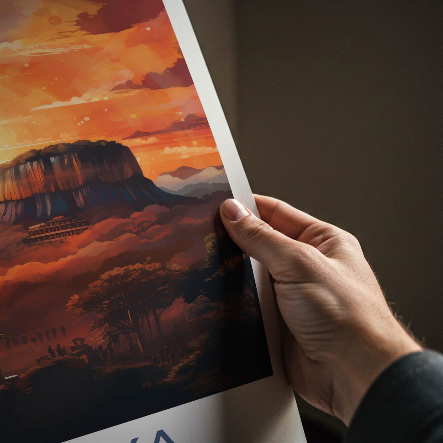 Sigiriya Poster - Sri Lanka Travel Art - Ancient Citadel Sunset Home Decor