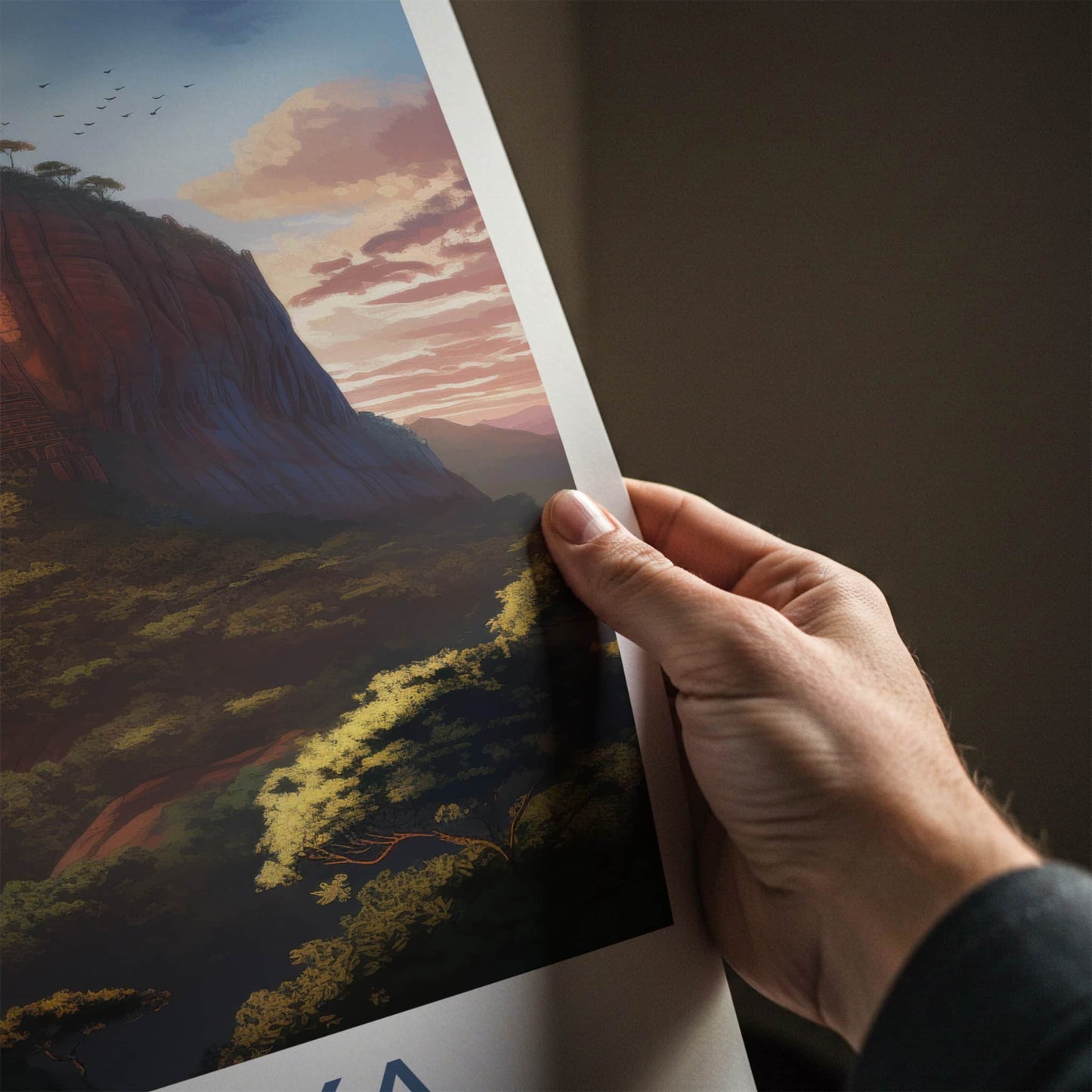 Sigiriya Poster - Sri Lanka Travel Art - Ancient Fortress Sunset Home Decor