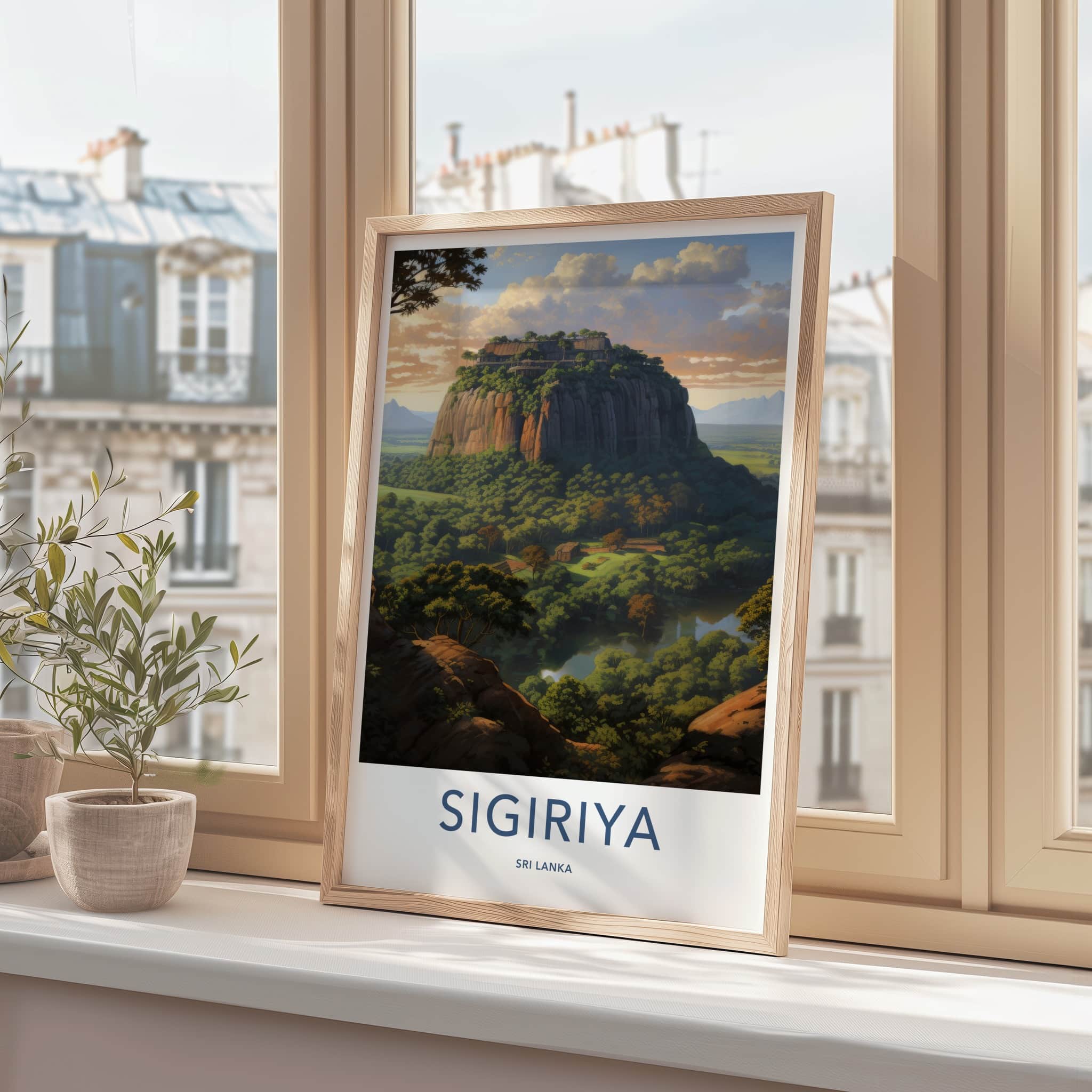 Sigiriya Poster - Sri Lanka Travel Art - Ancient Rock Fortress Home Decor