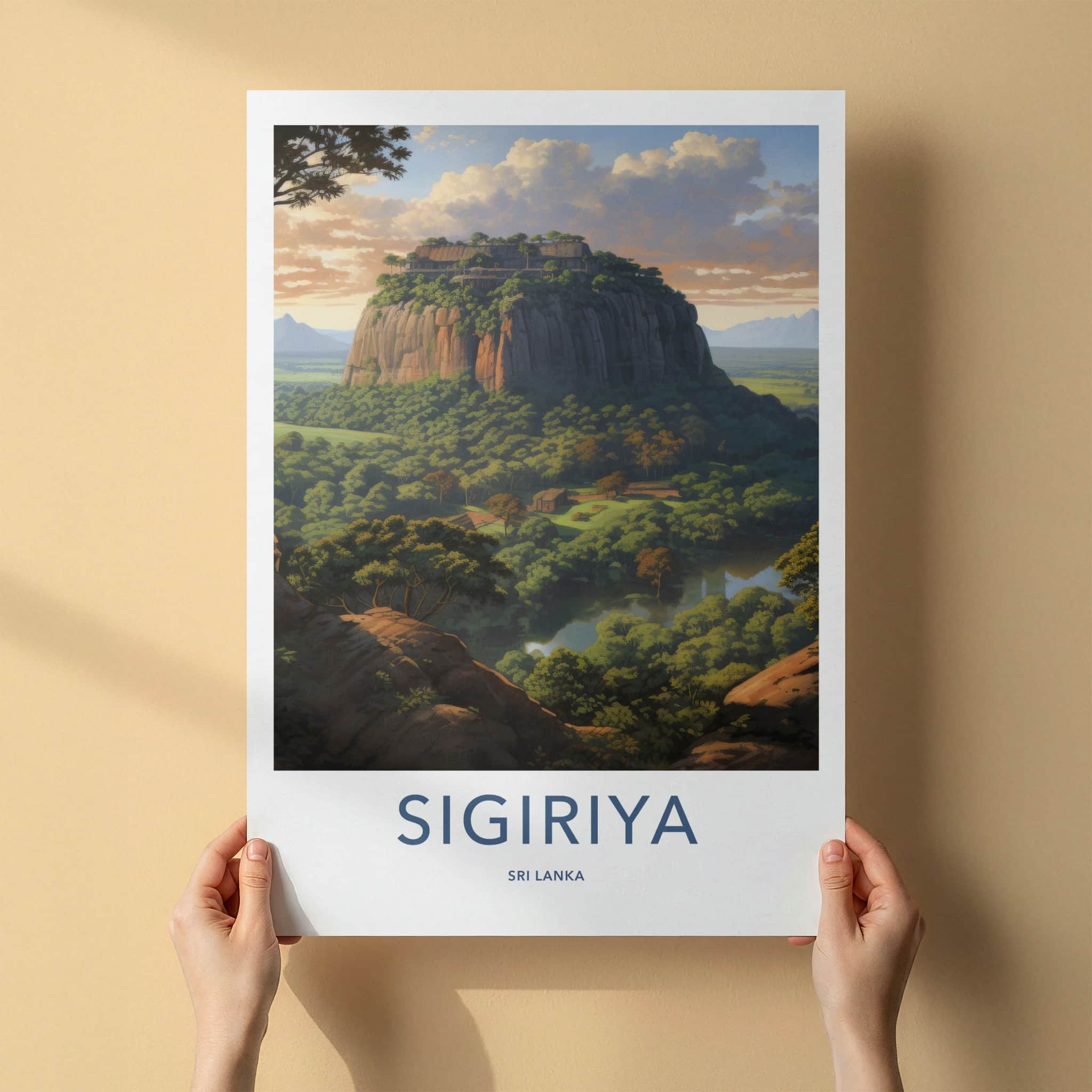 Sigiriya Poster - Sri Lanka Travel Art - Ancient Rock Fortress Home Decor