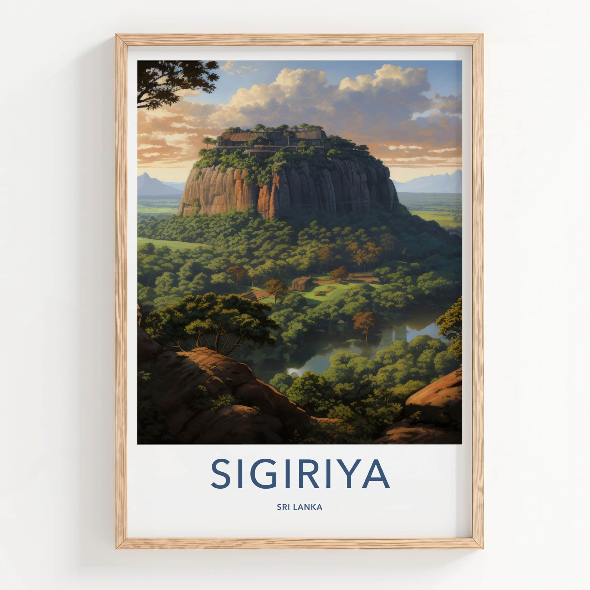 Sigiriya Poster - Sri Lanka Travel Art - Ancient Rock Fortress Home Decor