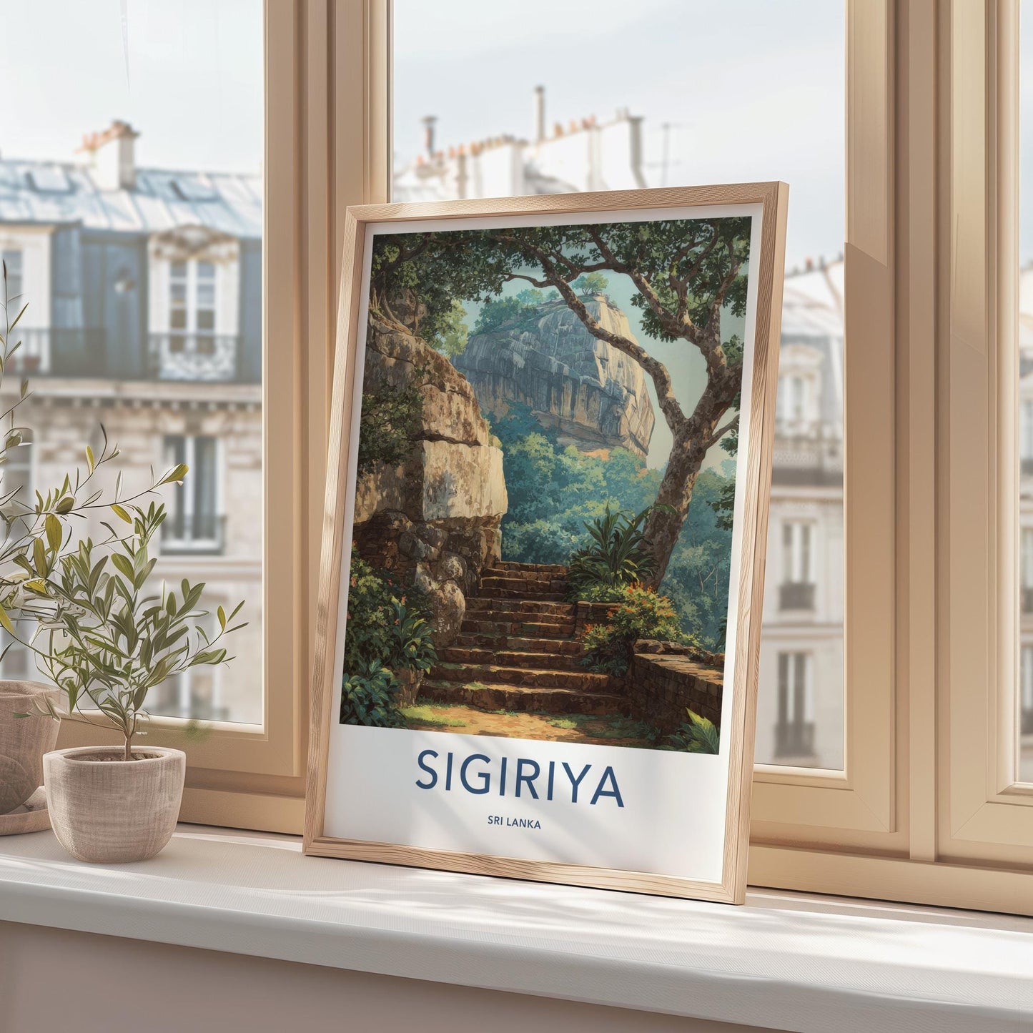 Sigiriya Poster - Sri Lanka Travel Art - Ancient Rock Fortress Home Decor