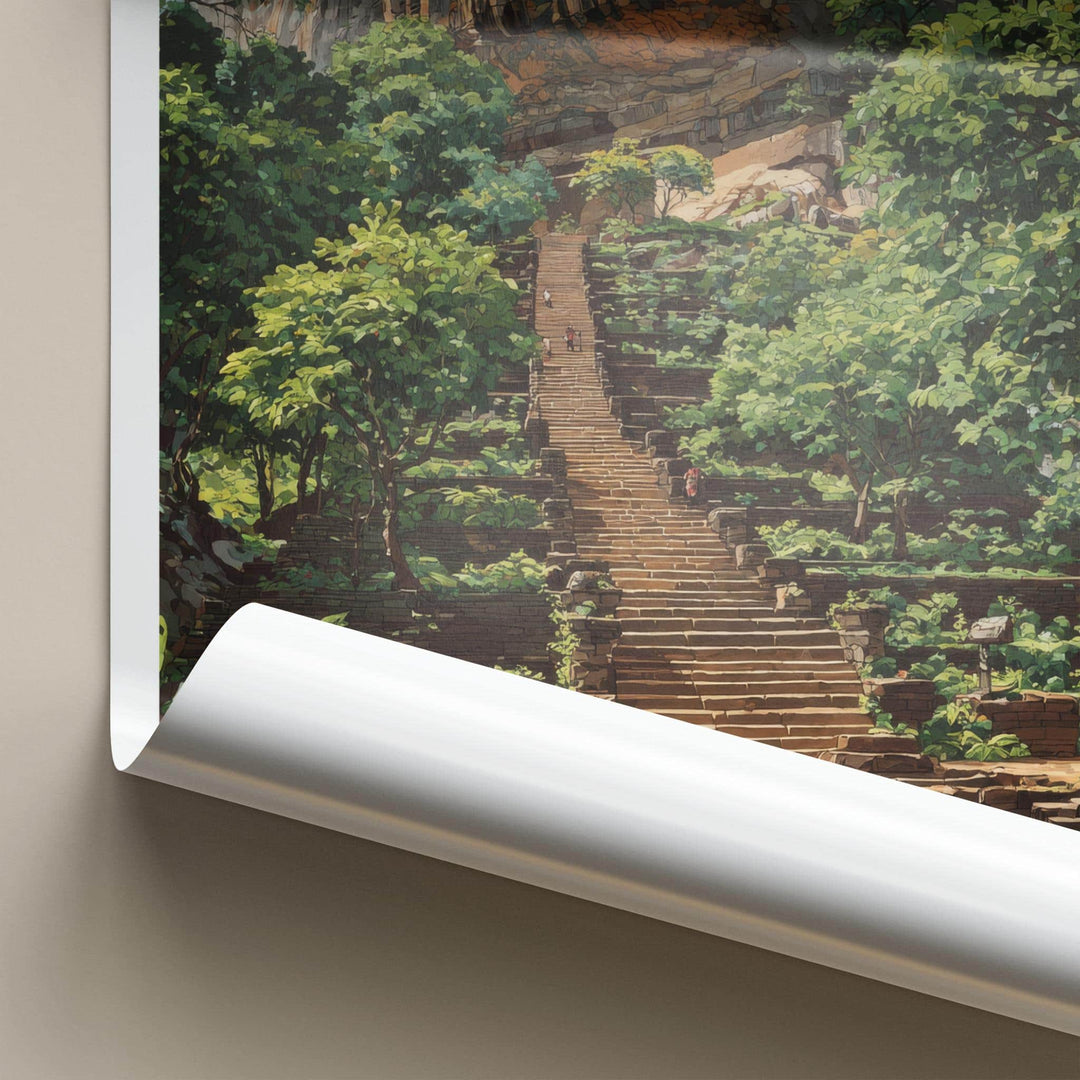 Sigiriya Poster - Sri Lanka Travel Art - Ancient Rock Fortress Home Decor
