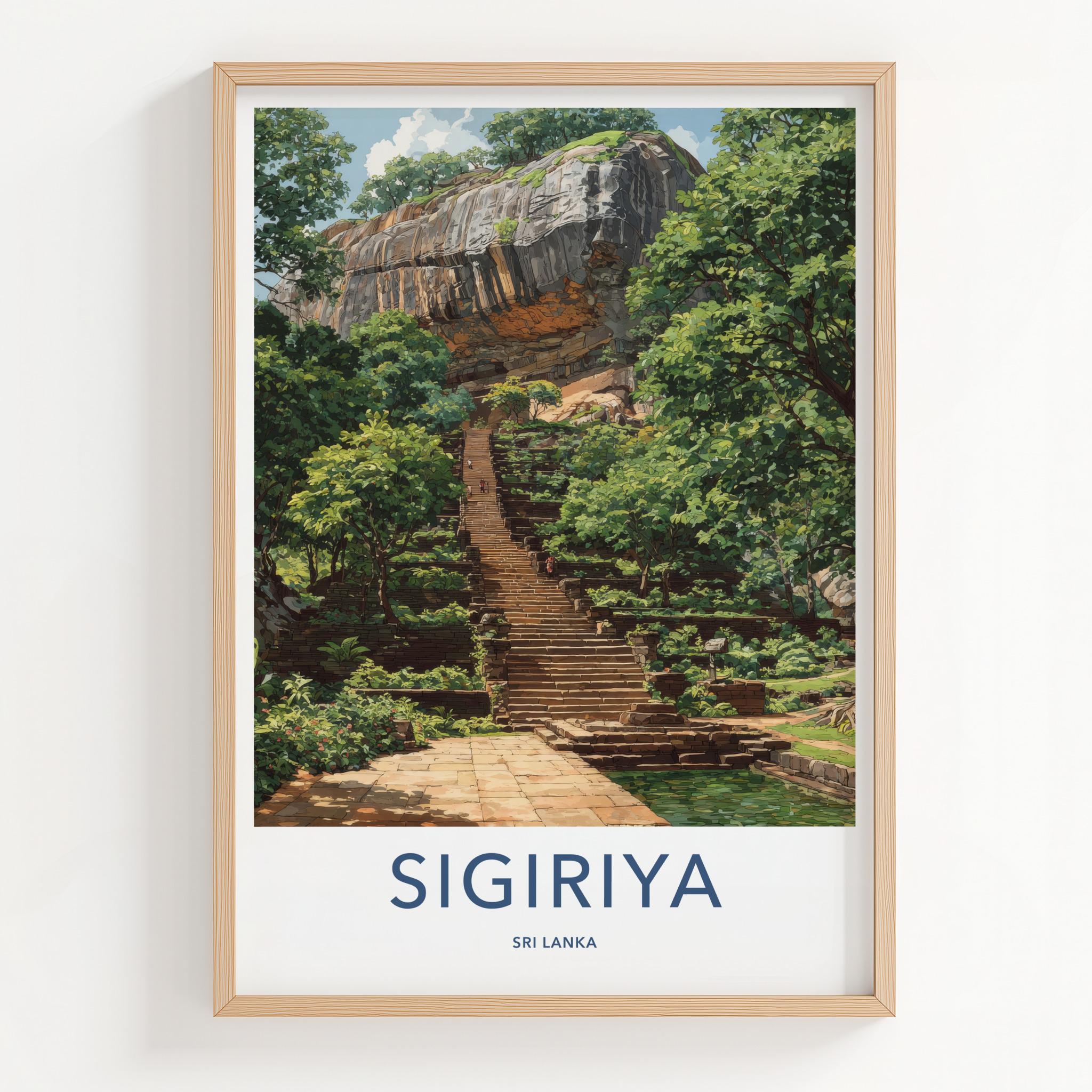 Sigiriya Poster - Sri Lanka Travel Art - Ancient Rock Fortress Home Decor