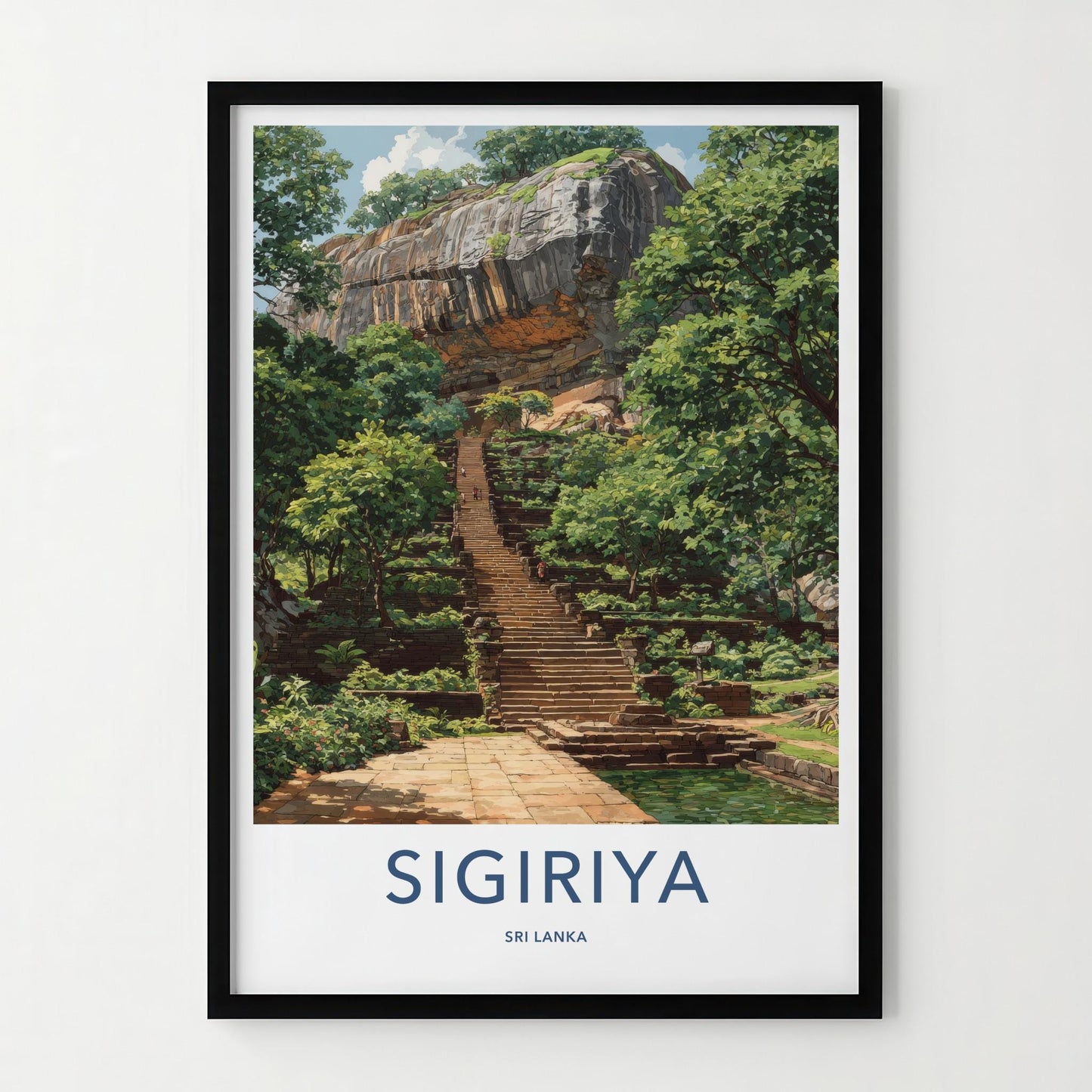 Sigiriya Poster - Sri Lanka Travel Art - Ancient Rock Fortress Home Decor