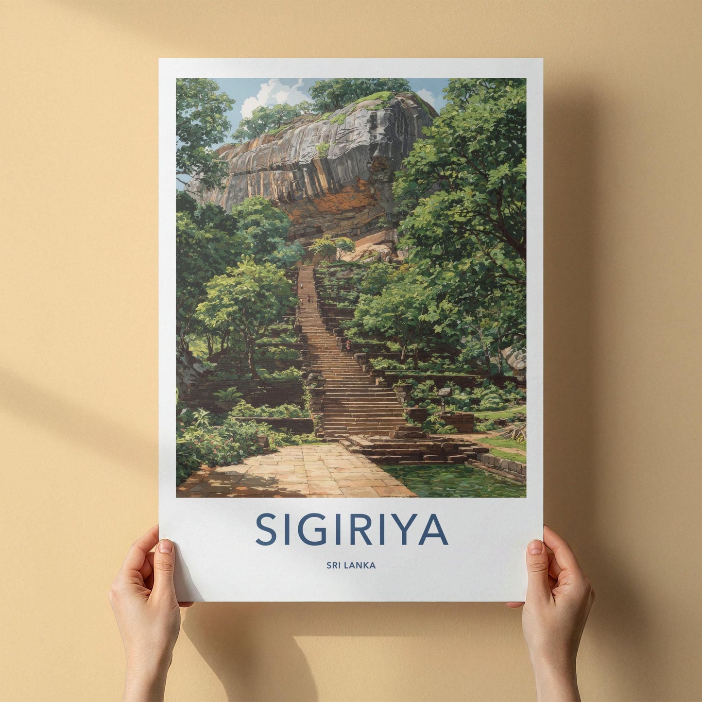 Sigiriya Poster - Sri Lanka Travel Art - Ancient Rock Fortress Home Decor