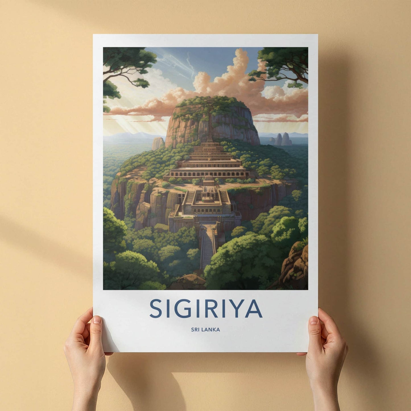 Sigiriya Poster - Sri Lanka Travel Art - Ancient Rock Palace Home Decor