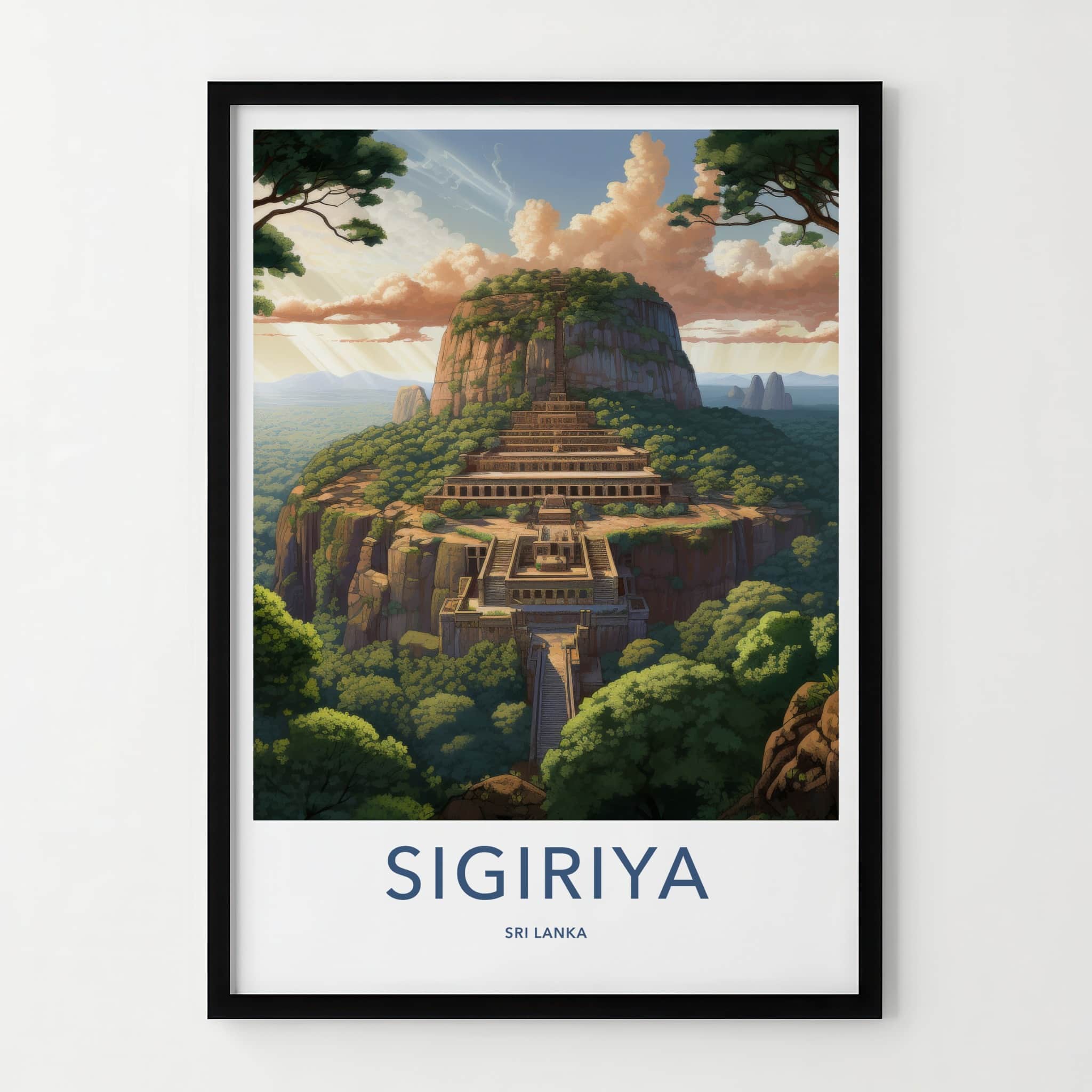 Sigiriya Poster - Sri Lanka Travel Art - Ancient Rock Palace Home Decor