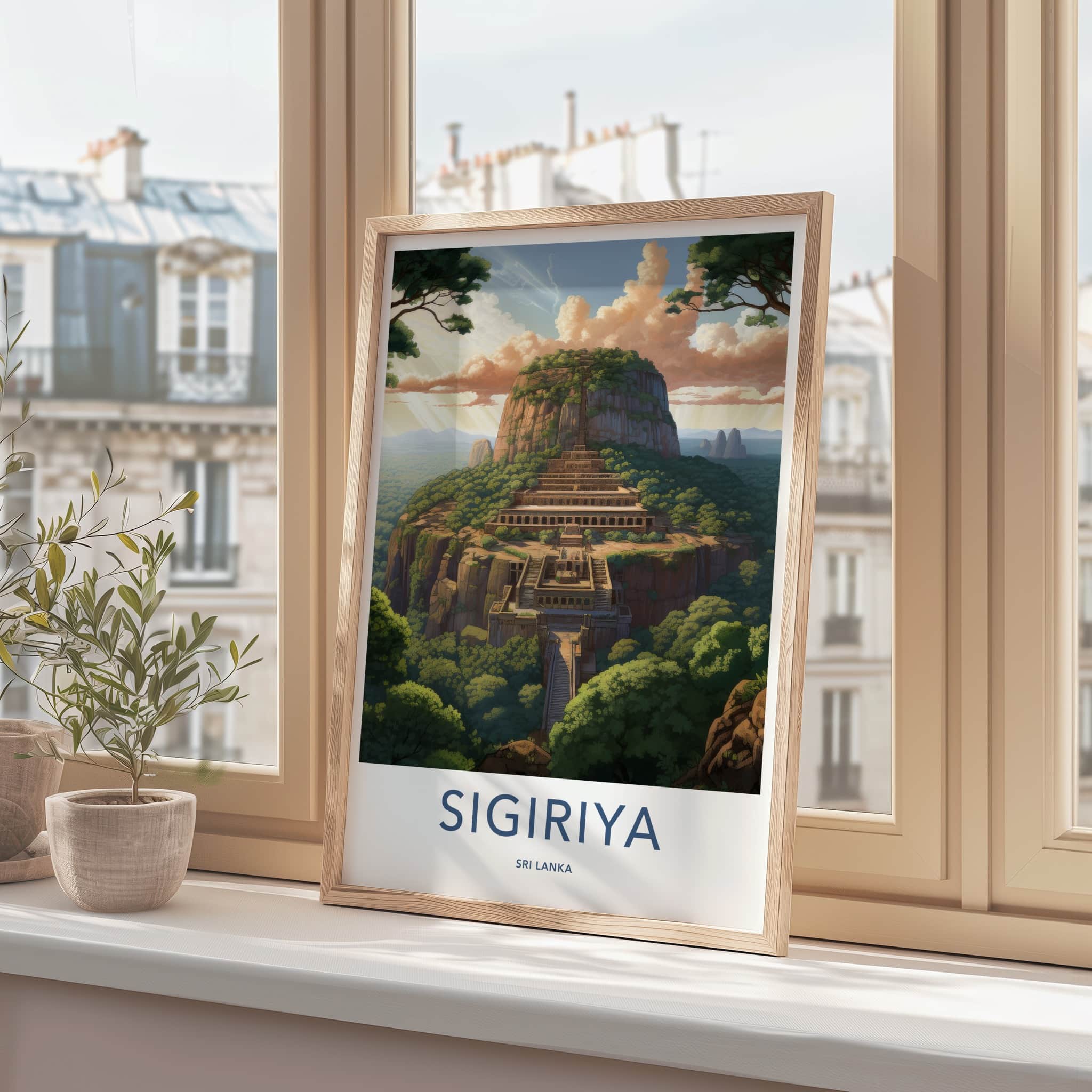 Sigiriya Poster - Sri Lanka Travel Art - Ancient Rock Palace Home Decor