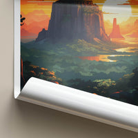 Sigiriya Poster - Sri Lanka Travel Art - Sunset Rock Fortress Home Decor