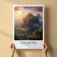 Sigiriya Poster - Sri Lanka Travel Art - Sunset Rock Fortress Home Decor