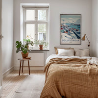 Siglufjordur Poster - Iceland Travel Art - Colorful Snowy Village Home Decor