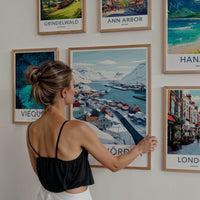 Siglufjordur Poster - Iceland Travel Art - Colorful Snowy Village Home Decor