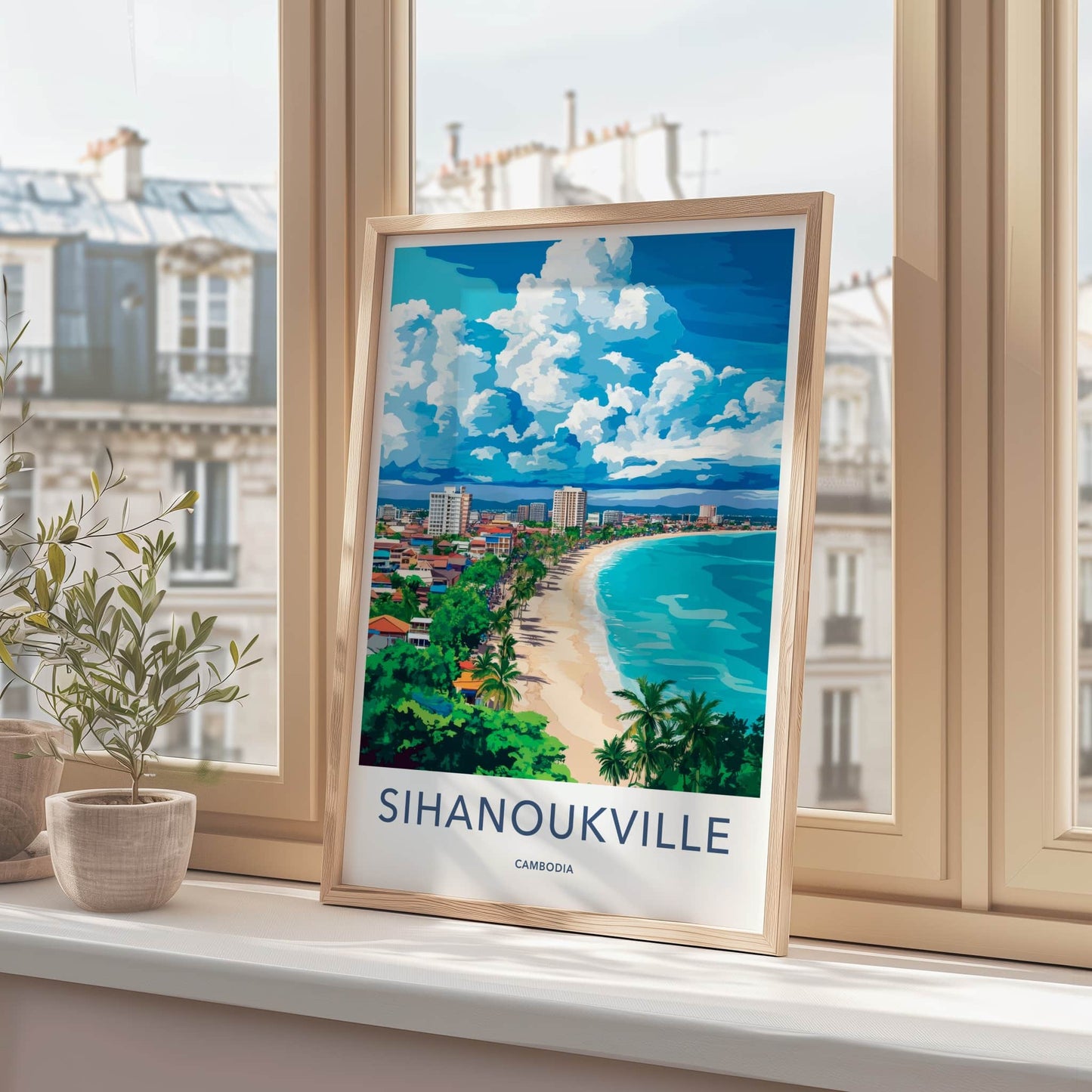 Sihanoukville Poster - Cambodia Travel Art - Coastal City Beach Home Decor