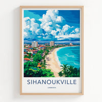 Sihanoukville Poster - Cambodia Travel Art - Coastal City Beach Home Decor