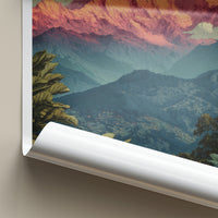 Sikkim Poster - India Golden Peak Mountain Travel Art