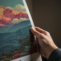 Sikkim Poster - India Golden Peak Mountain Travel Art
