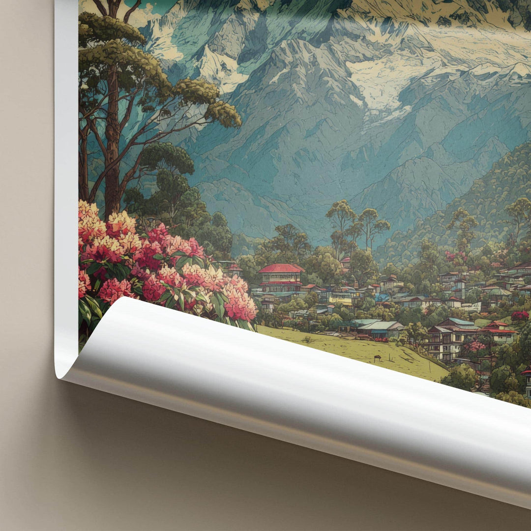 Sikkim Poster - India Travel Art - Sikkim Himalayan Scene Home Decor