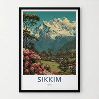 Sikkim Poster - India Travel Art - Sikkim Himalayan Scene Home Decor