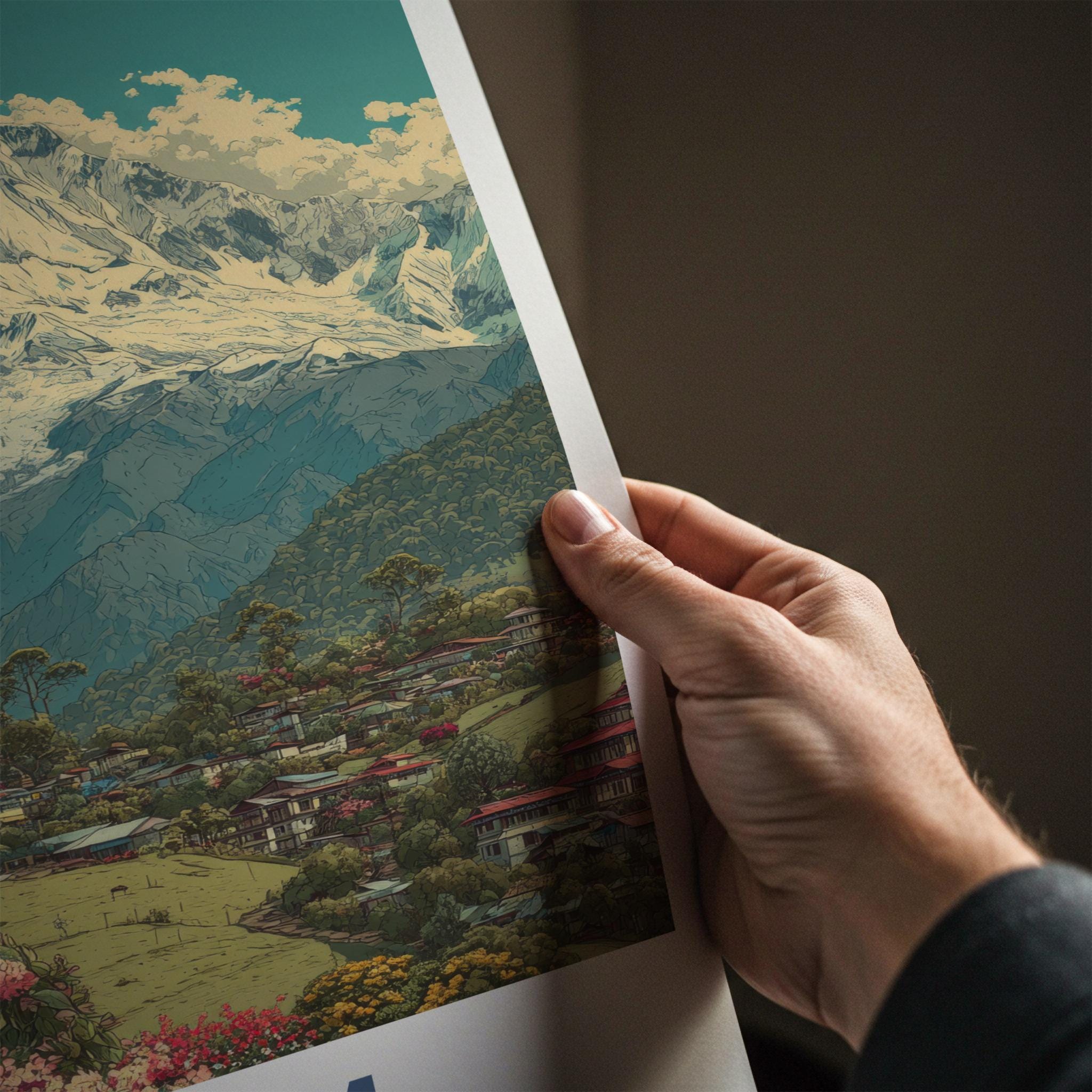 Sikkim Poster - India Travel Art - Sikkim Himalayan Scene Home Decor