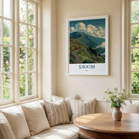 Sikkim Poster - India Travel Art - Sikkim Winding Mountain Road Home Decor