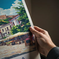 Silistra Poster - Bulgaria Travel Art - Historic Cafe Square Home Decor