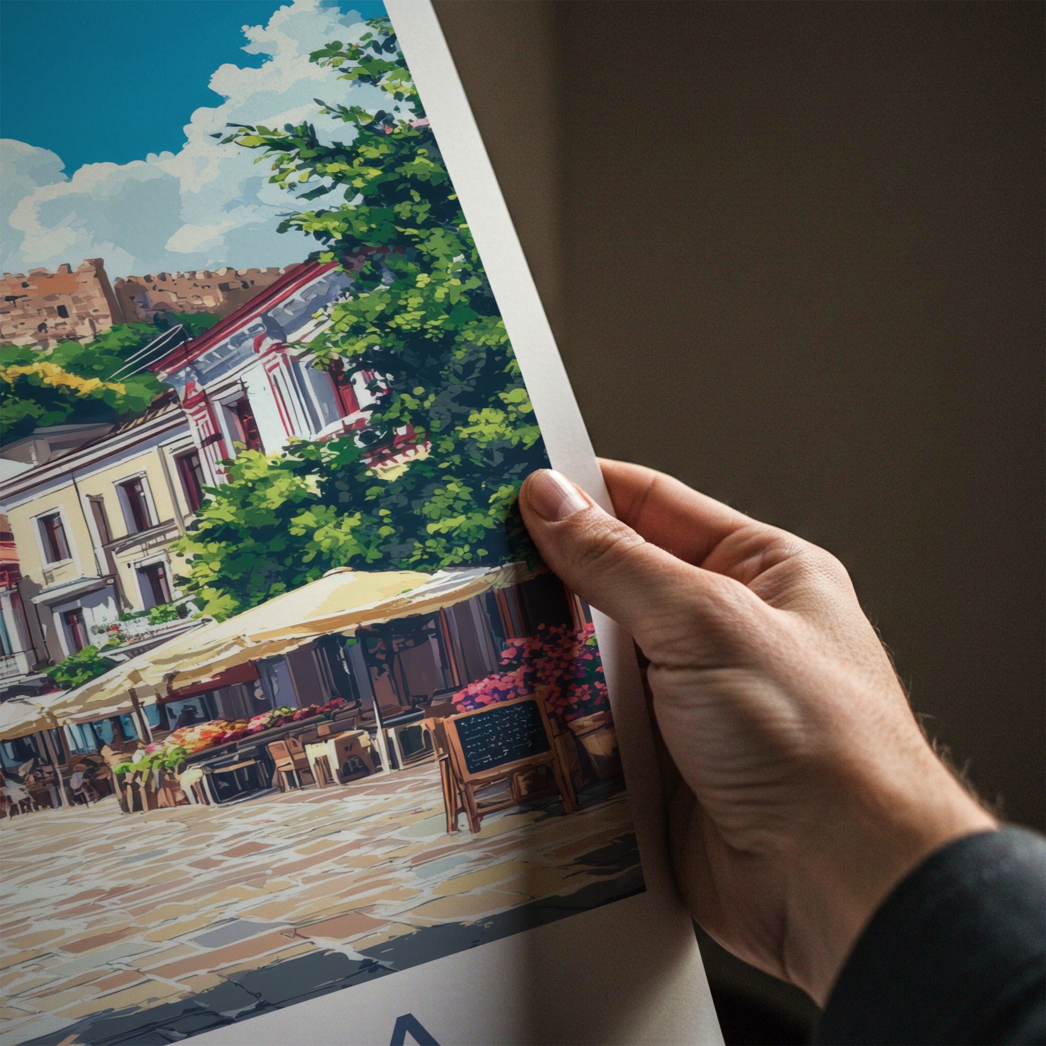 Silistra Poster - Bulgaria Travel Art - Historic Cafe Square Home Decor