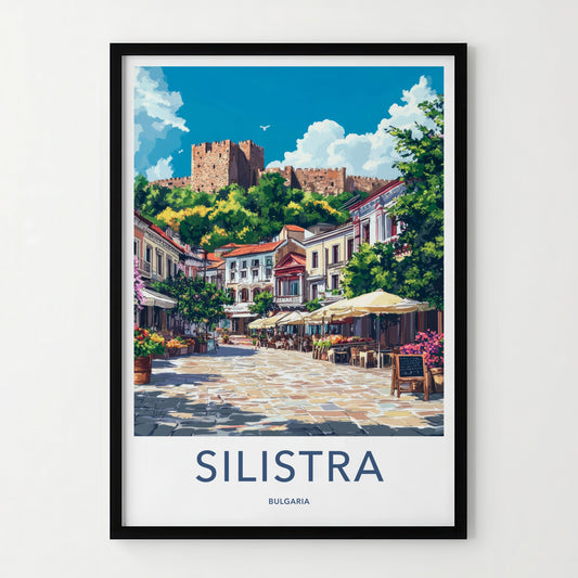 Silistra Poster - Bulgaria Travel Art - Historic Cafe Square Home Decor