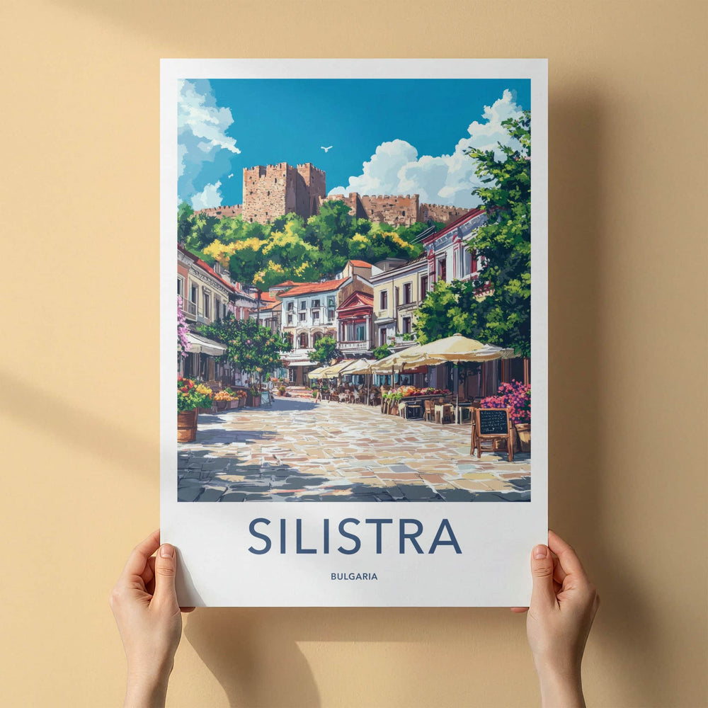 Silistra Poster - Bulgaria Travel Art - Historic Cafe Square Home Decor