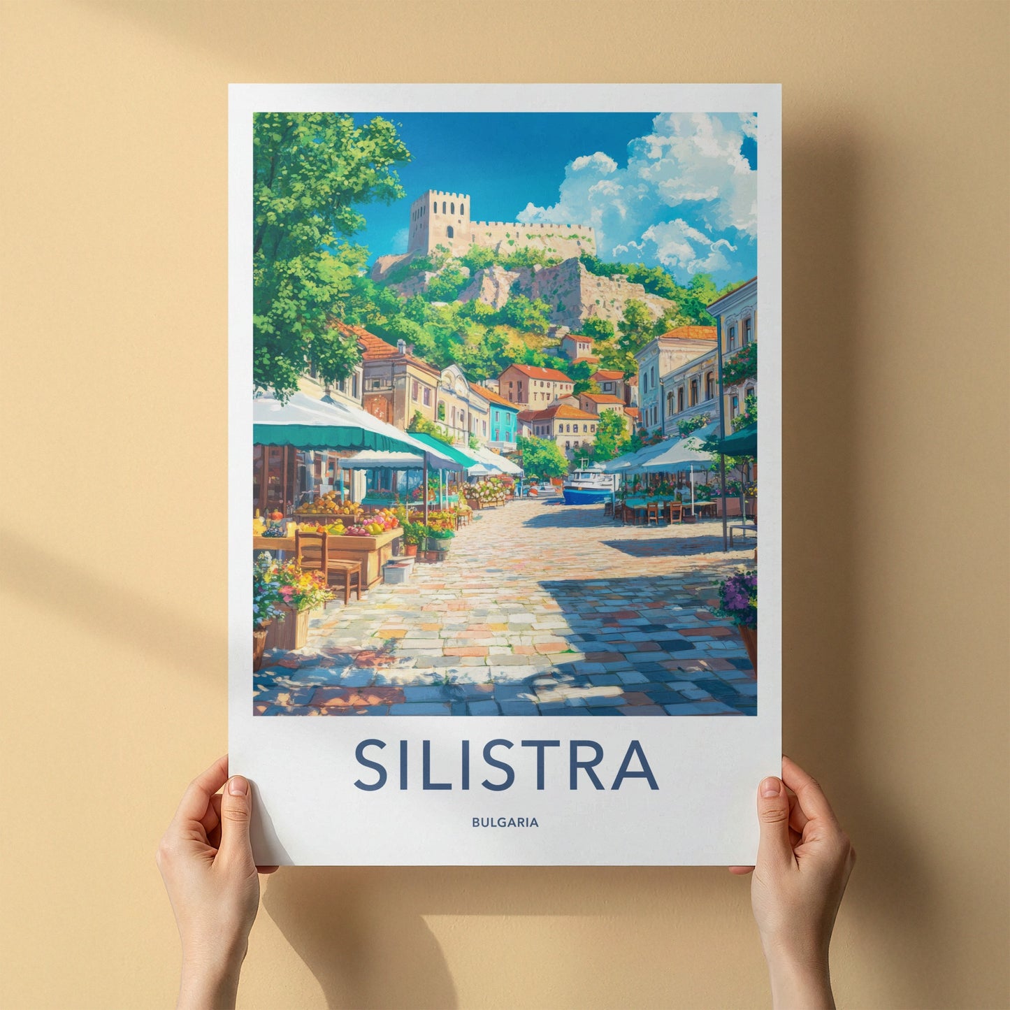 Silistra Poster - Bulgaria Travel Art - Historic Market Castle Home Decor