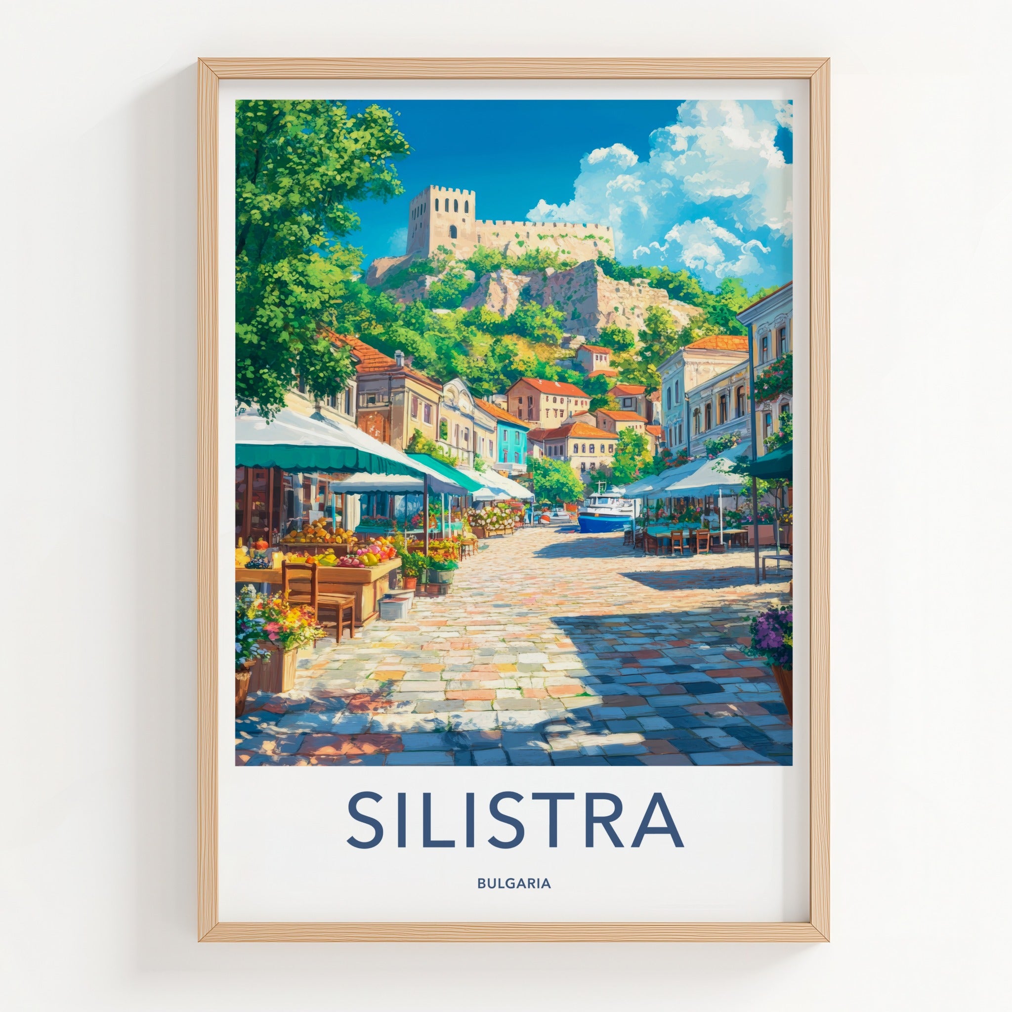 Silistra Poster - Bulgaria Travel Art - Historic Market Castle Home Decor