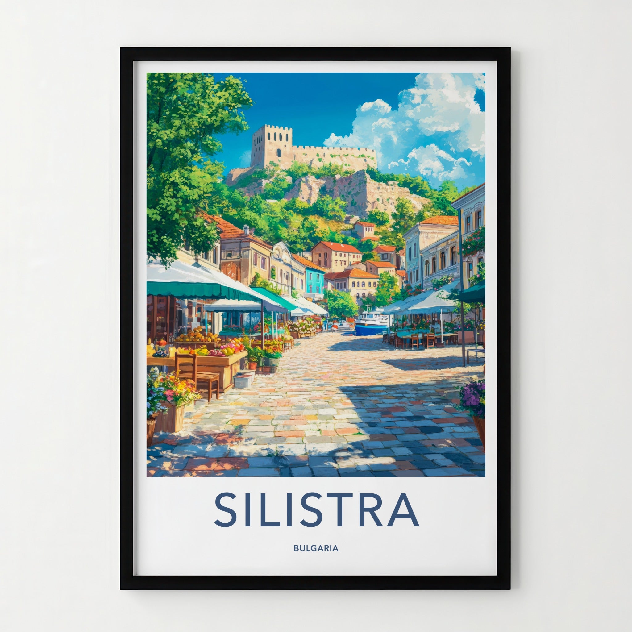 Silistra Poster - Bulgaria Travel Art - Historic Market Castle Home Decor