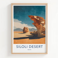 Siloli Desert Poster - Bolivia Travel Art - Dramatic Desert Rocks Home Decor