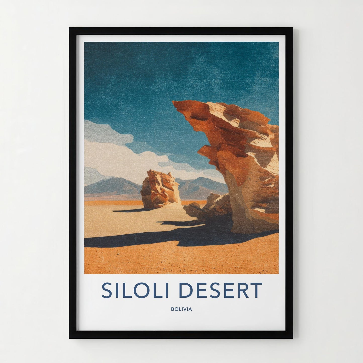 Siloli Desert Poster - Bolivia Travel Art - Dramatic Desert Rocks Home Decor
