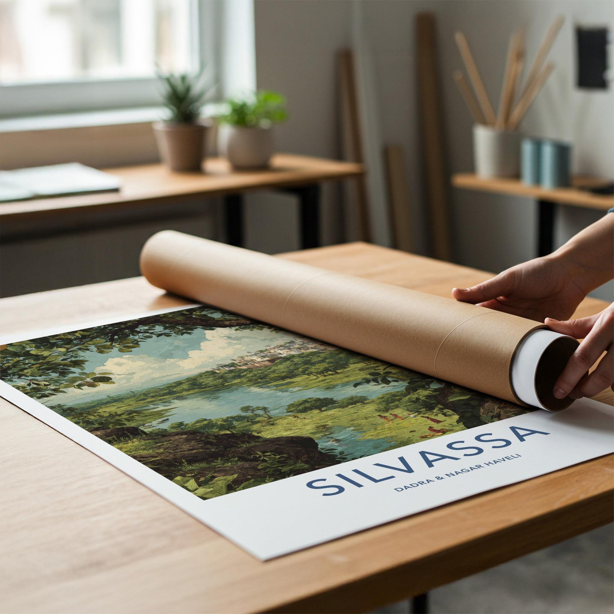 Silvassa Poster - India Fine Art - Dadra And Nagar Haveli City Lake View Gift