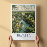 Silvassa Poster - India Travel Art - Dadra And Nagar Haveli Winding River Temple Home Decor
