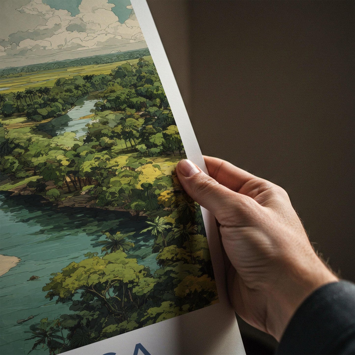 Silvassa Poster - India Travel Art - Dadra And Nagar Haveli Winding River Temple Home Decor