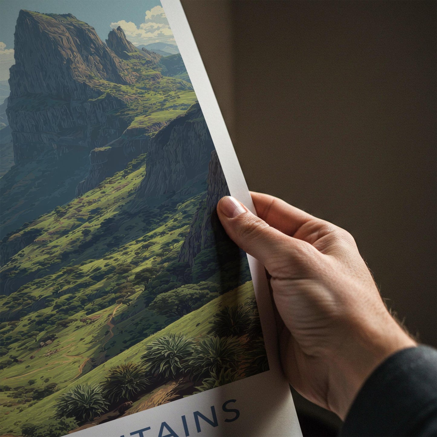 Simien Mountains Poster - Ethiopia Travel Art - Mountain Valley Landscape Home Decor