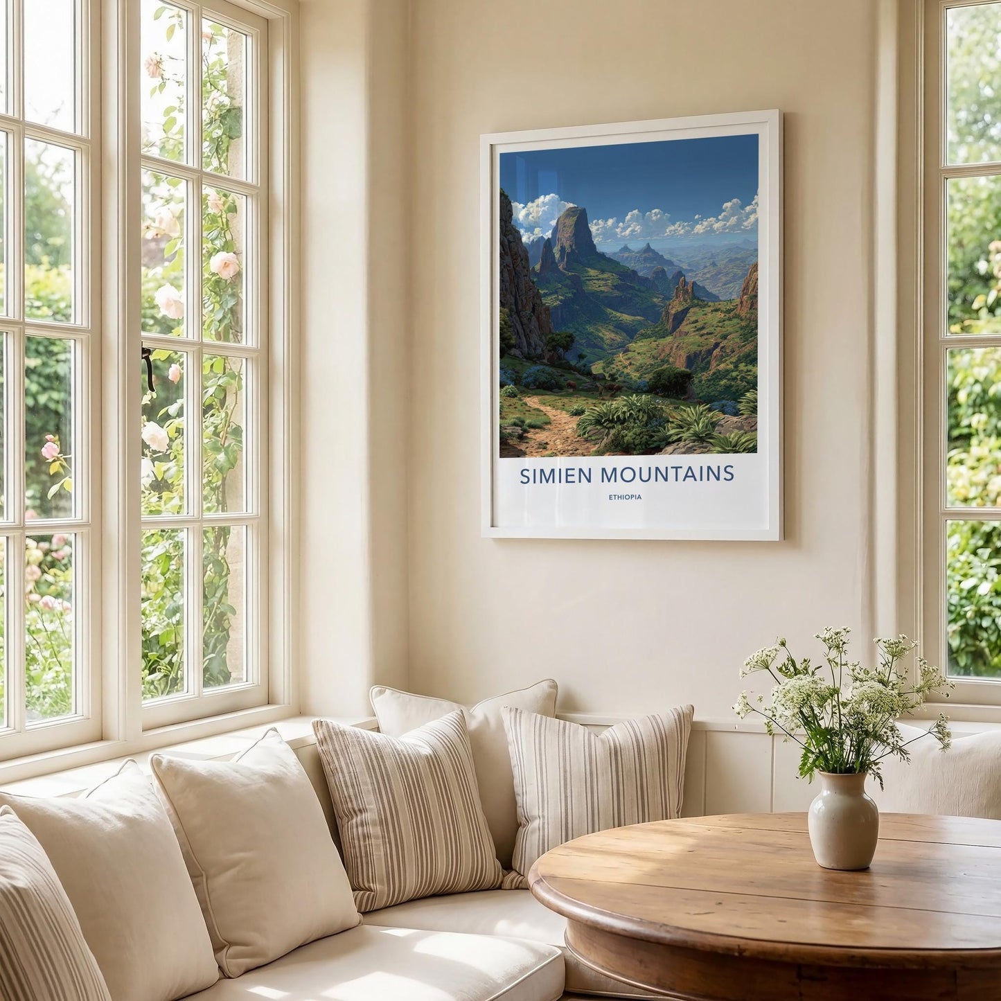 Simien Mountains Poster - Ethiopia Travel Art - Steep Green Valleys Wall Decor